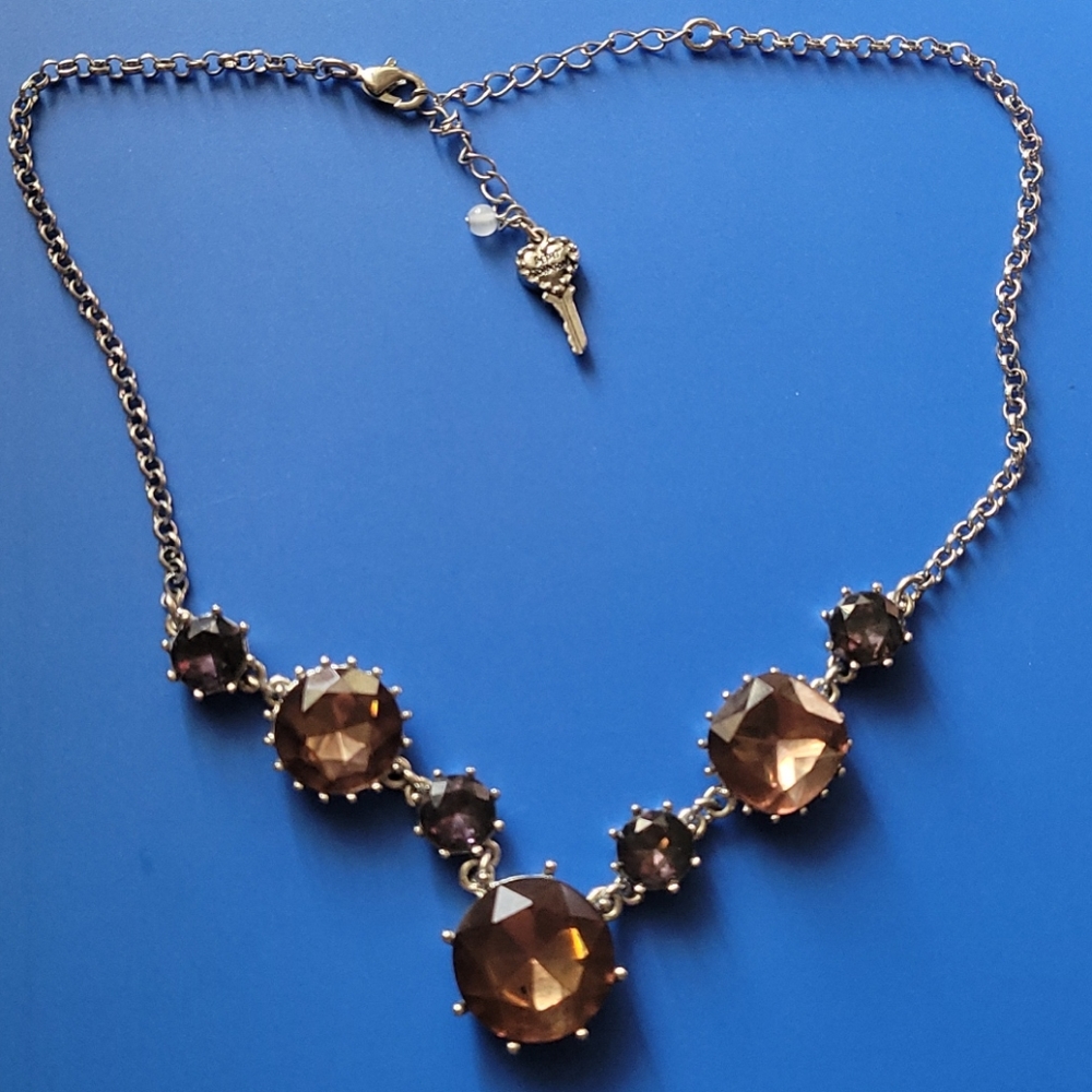 Betsy Johnson Brown Rhinestone necklace